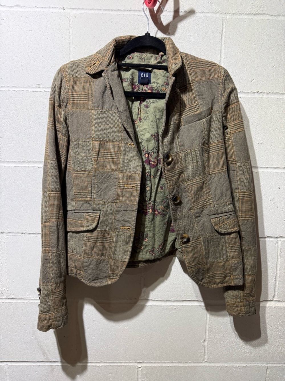 GAP Olive Jacket with Mauve & Peach Floral Lining